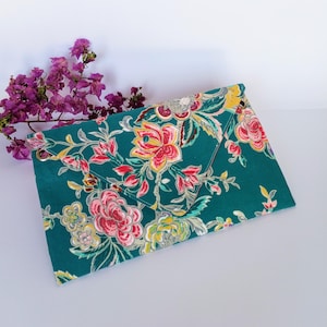 Clutch de boda esmeralda, Bolso de mano sobre floral, Bolso de noche de tela, Cartera  dama de honor, Regalo de 30 cumpleaños para mujer