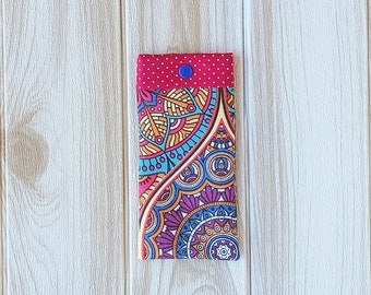 Funda púrpura Mandala para gafas, estuche gafas fino mandalas, estuche gafas sol acolchada, funda para gafas de lectura mandala