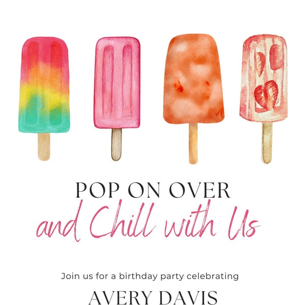 Pop On Over & Chill with Us Birthday Invitation