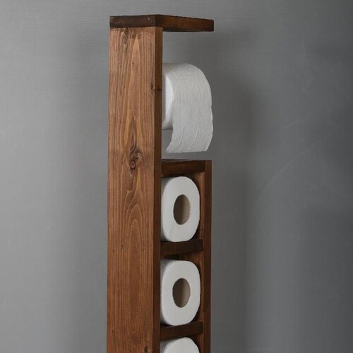 Handmade Wooden Toilet Roll Stand Etsy