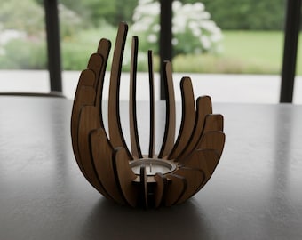 Portacandele in legno di loto, candeliere fai-da-te da assemblare, idea regalo creativa per la decorazione della tavola (candela non inclusa)