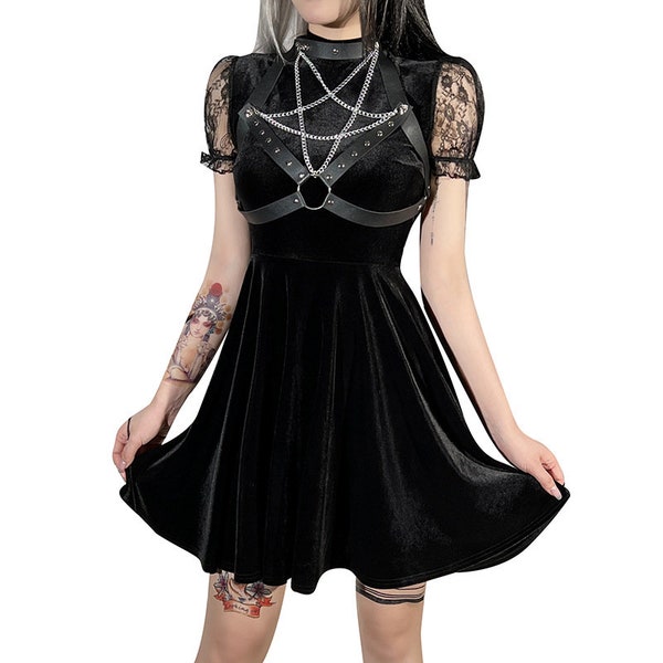 Gothic Velvet Dress - Etsy