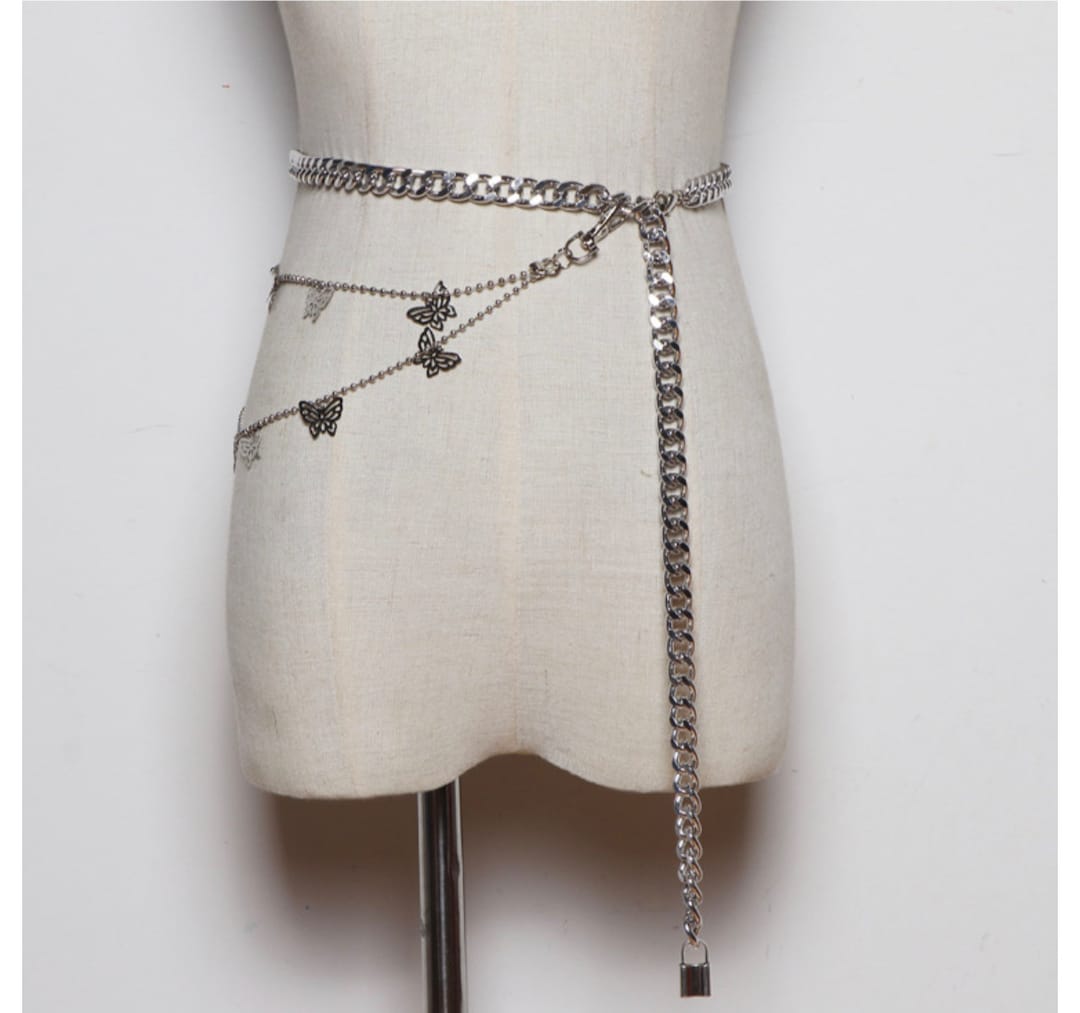 Waist Chain Beltfashion Dress Belt Silver Chain Belttrendy Etsy