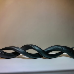 1 x Kudu horn table sculpture noble and unique matte black Gothic