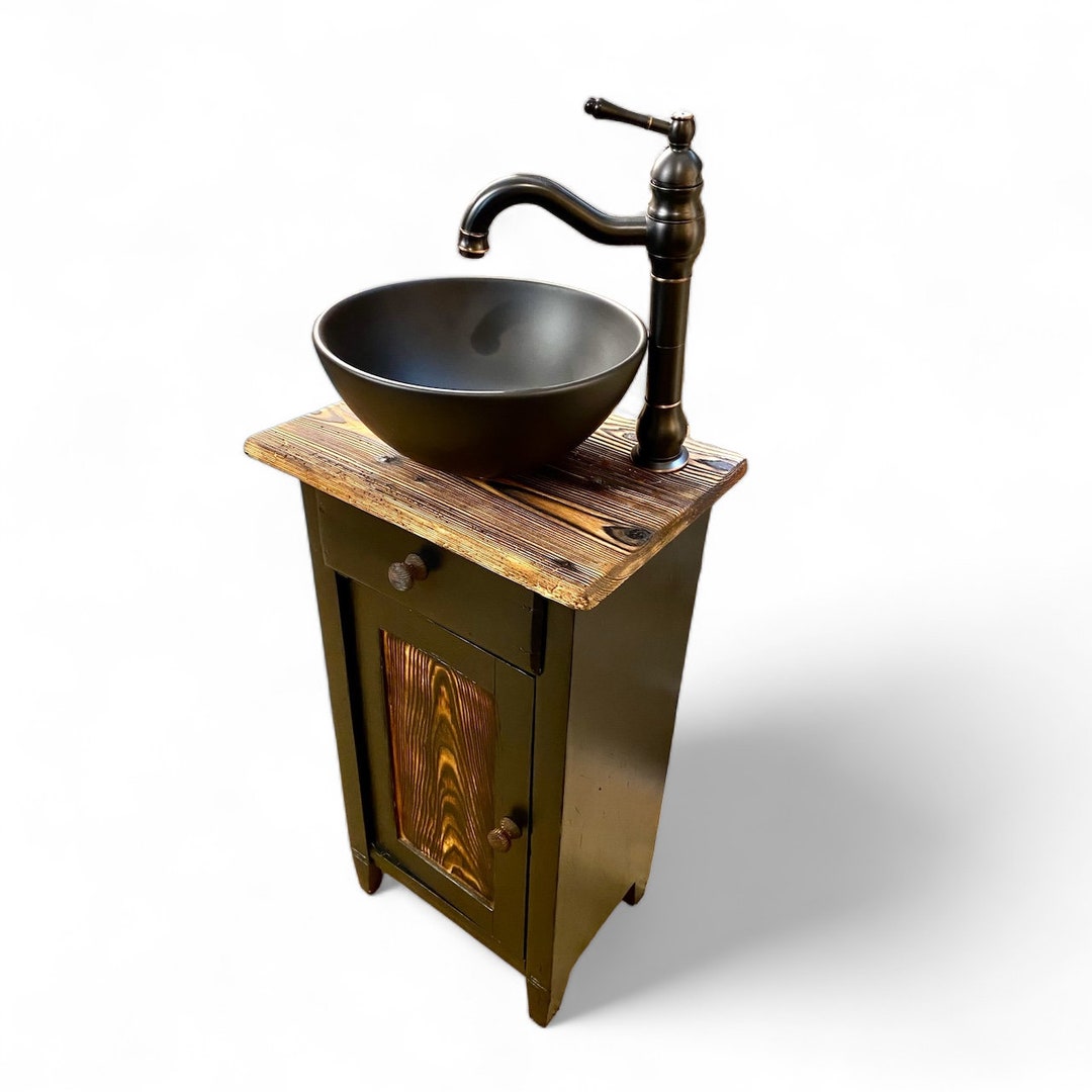 Antique Bathroom Cabinet, Vintage Guest Washstand, Small Sink Cabinet ...