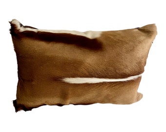 Springbok pillow long fur pillow soft pillow filled with real feathers