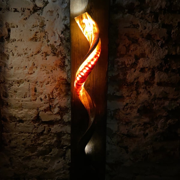 Lampe murale Kuduhorn faite à la main - design exotique unique avec éclairage LED dimmable