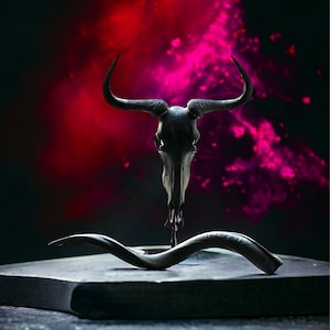 Elegant Wildebeest Table Sculpture with Gold Accents