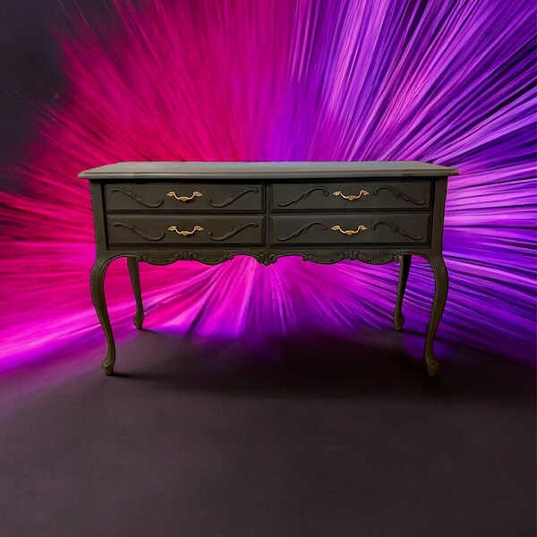 Alte Kommode Sideboard restauriert, Chippendale, Chippendale Kommode , Barock , matt schwarz