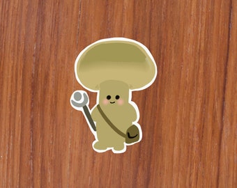 Printable Mrs. Mushroom Character Digital Diecut Sticker