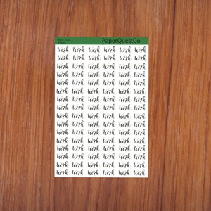 Printable Work Script Digital Sticker Sheet