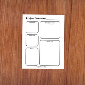 Digital Project Overview Printable Template