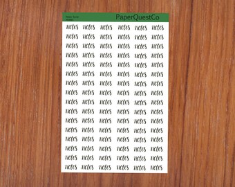 Foglio adesivo digitale stampabile Notes script