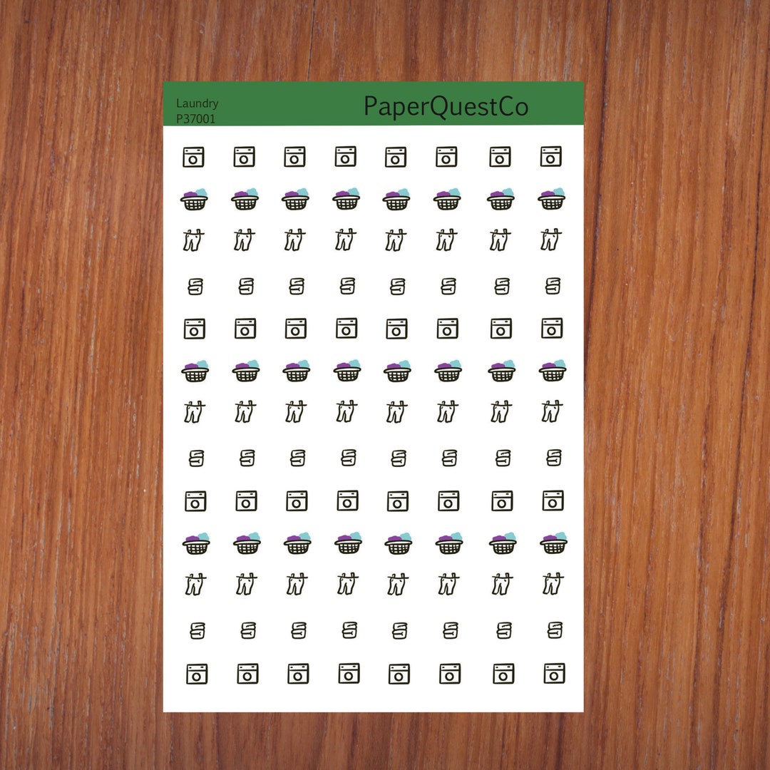 Printable Laundry Icons Digital Sticker Sheet - Etsy