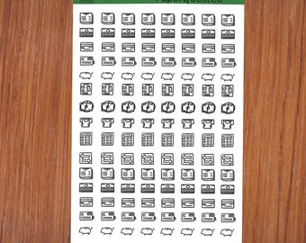 Digital Multi Icon Budget Printable Sticker Sheet