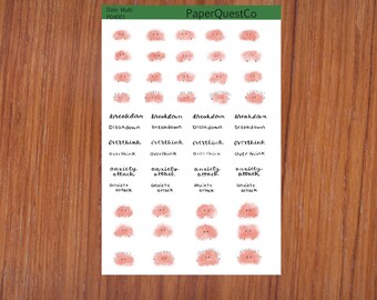 Printable Anxiety Dale Digital Multi Character and Script Sticker Sheet