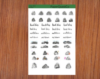 Feuille d'autocollants numériques imprimables Depression Goop Multi