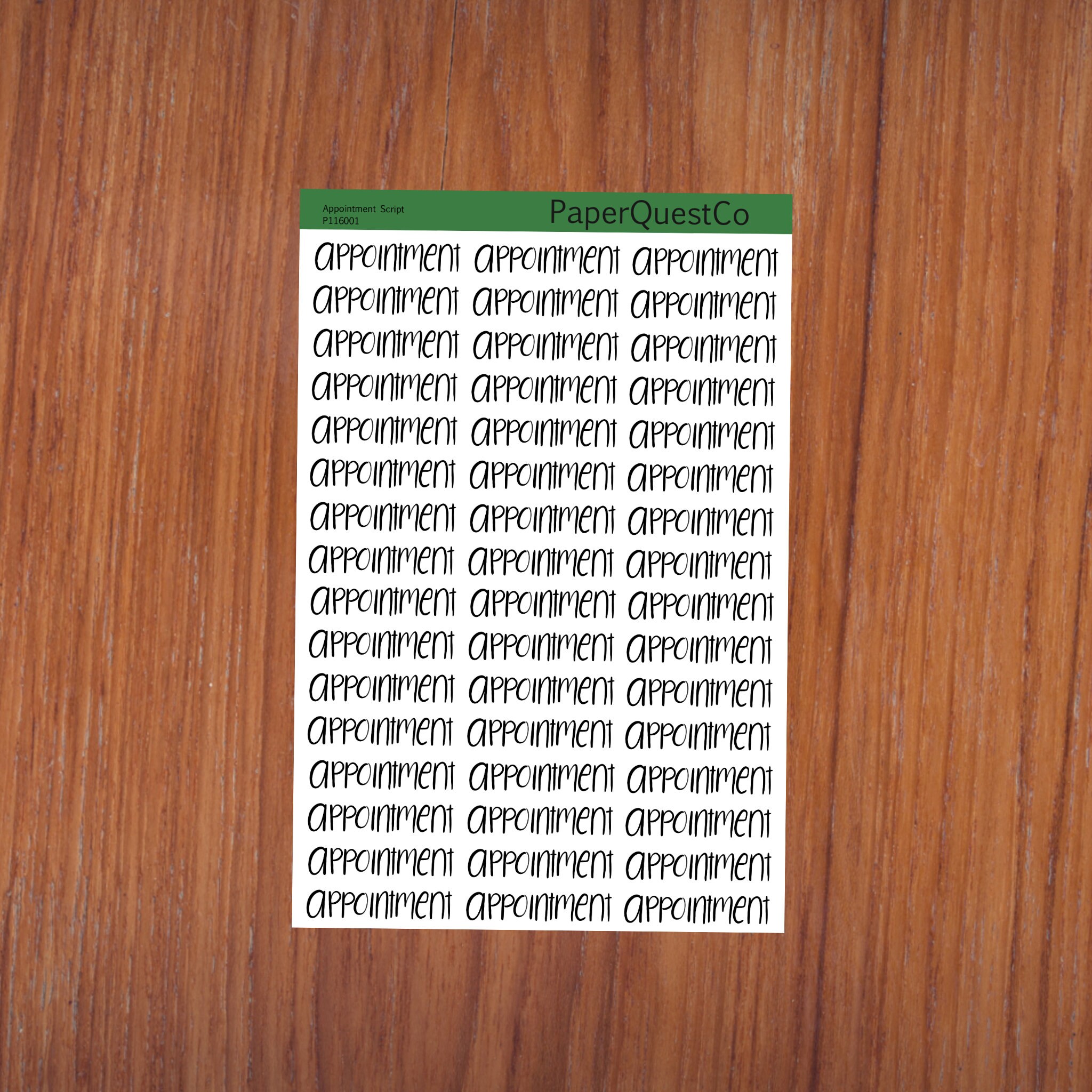Digital Appointment Script Printable Sticker Sheet - Etsy