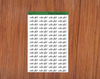 Digital Water Plant Script Printable Sticker Sheet
