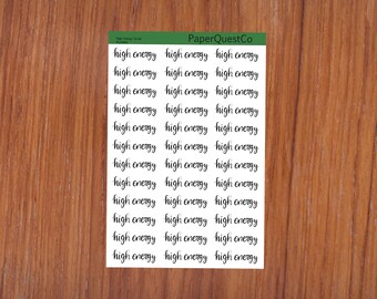Digital High Energy Script Printable Sticker Sheet
