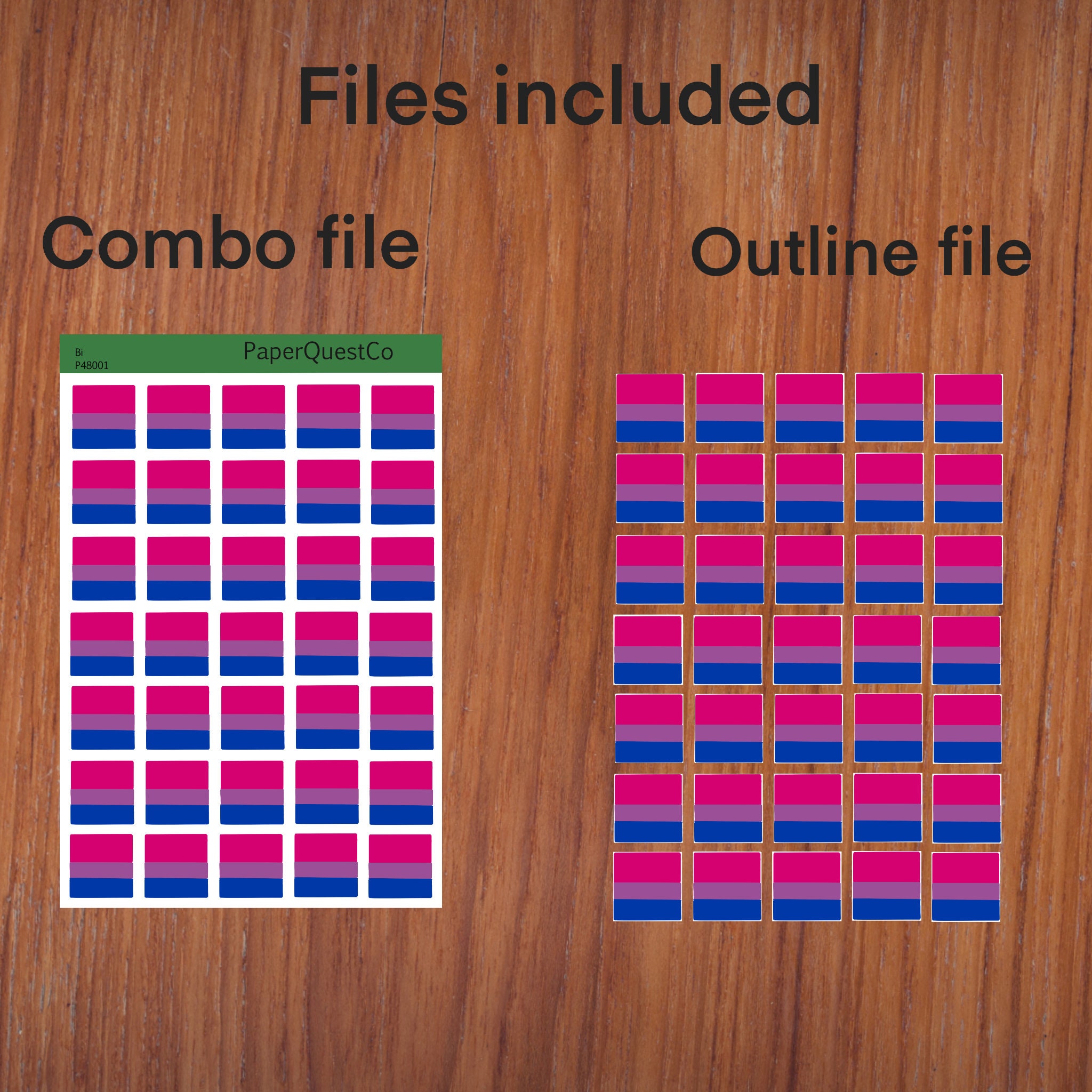 Digital Pride Bisexual Flag Printable Square Sticker Sheet - Etsy