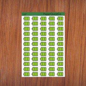 Digital full battery green icon printable sticker sheet