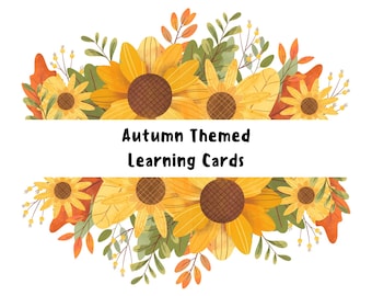 Tarjetas de otoño imprimibles / Tarjetas de aprendizaje de otoño para niños / Vocabulario preescolar y de educación en casa / Actividades estacionales para el aula