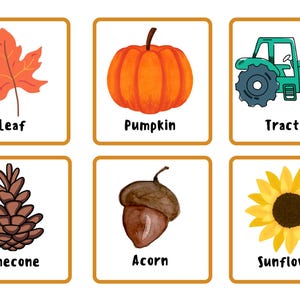 Fall Flashcards Printable | Autumn Learning Cards for Kids | Preschool ...