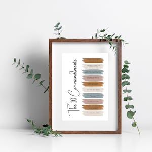 The 10 Commandments. Christian Wall Art. Christian Decor.