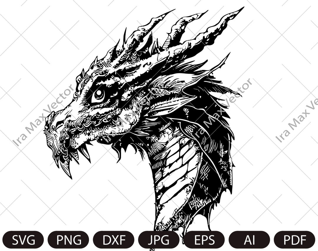 Dragon Face Svg, Dragon Portrait Svg, Dragon Head Svg, Dragon Vector ...