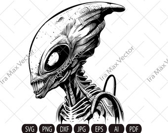 Alien Svg, Lindo archivo Svg Alien, Diseños Alienígenas, Alienİmage, Descarga digital, Archivo Svg imprimible, Svg Png, Silueta.