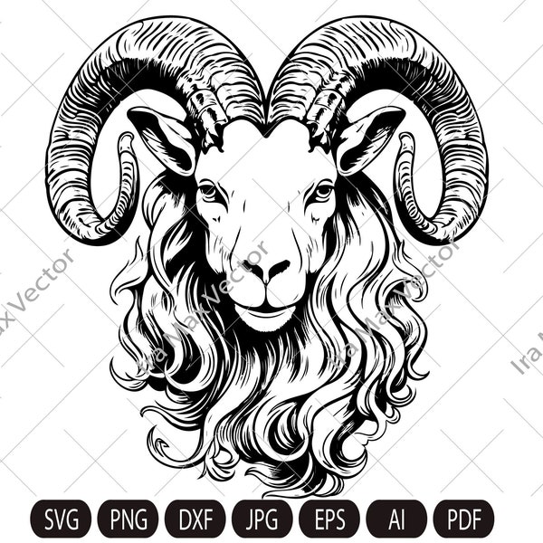 Capricorn SVG, Goat svg,Silhouette Capricorn, Zodiac Sign SVG, Capricorn Shirt Design, Gift for Capricorn, Cut File , Astrology SVG