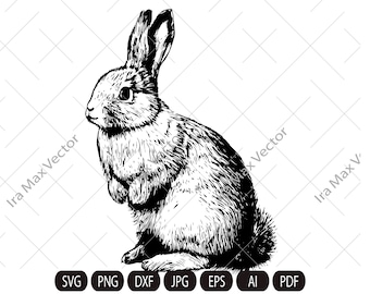 Rabbit SVG, Bunny monogram,Hare svg, easter , hunter svg, peeking animal clipart, face Vector image, Head Printable art, png, dxf