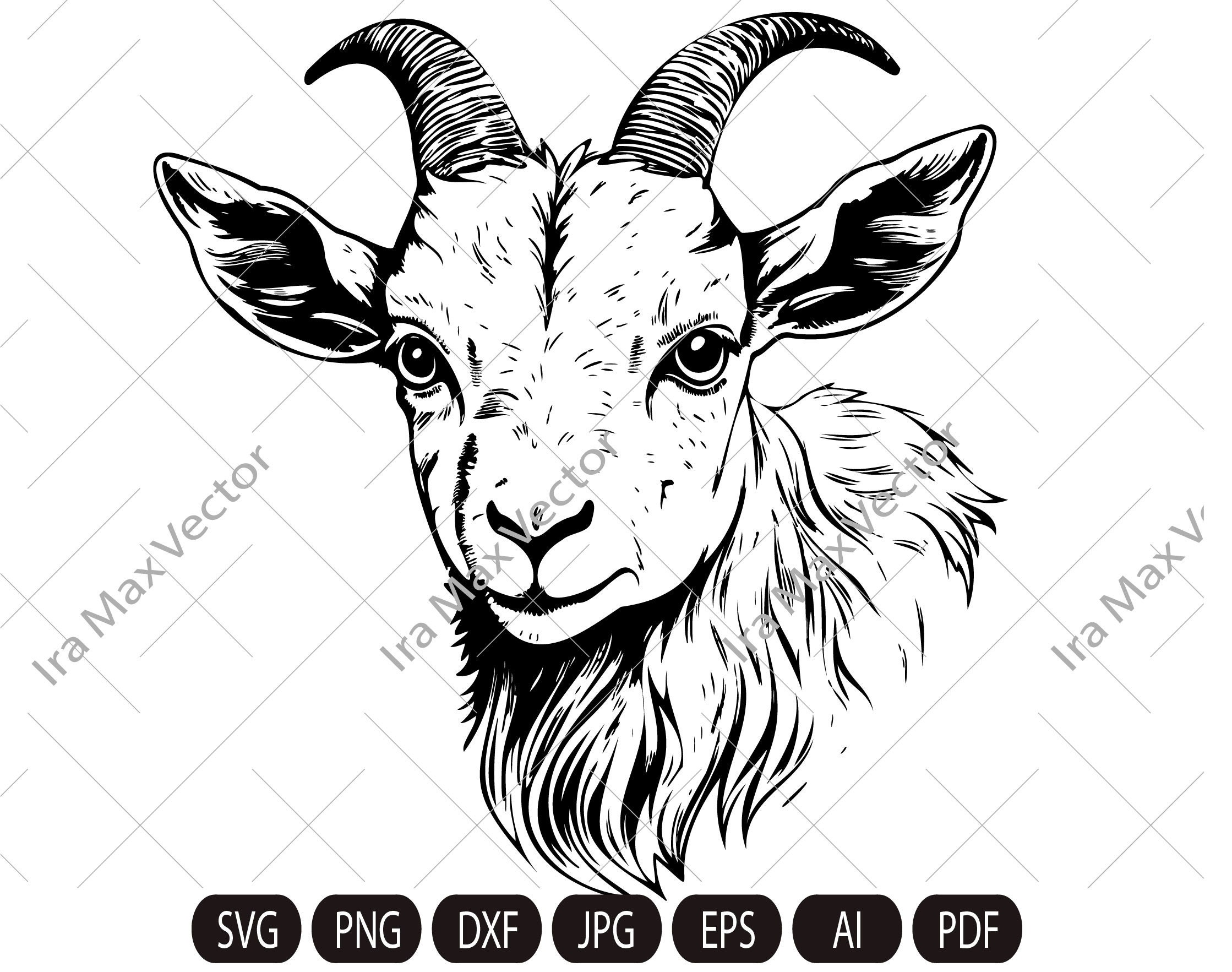 ヤギ SVG、子ヤギ SVG、かわいいヤギ SVG、農場の動物 SVG、かわいい動物 SVG、ヤギ SVG カット ファイルとシルエット