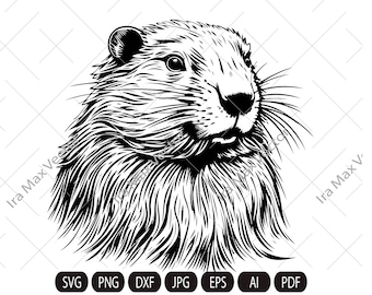 Happy Beaver Svg, schattige bever svg, bever svg, lachende bever svg, bever shirt, bever clipart, gesneden bestanden, bever gezicht svg, bever hoofd svg