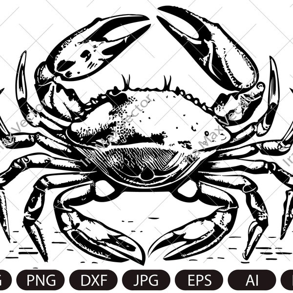 Crab Svg, King Crab SVG, Sea Animal SVG, Crab Silhouette, Crab Clipart, Crab Legs SVG, Cut File Cricut, Crab SIlhouette, Crab detailed