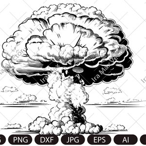 Ядерный взрыв SVG, Грибовидное облако SVG, Ядерный взрыв SVG, Клипарт Ядерный взрыв