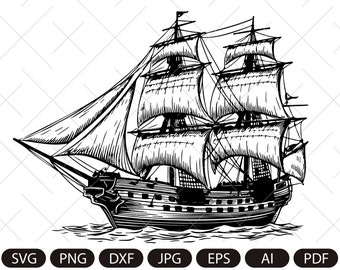 Pirate Ship Svg, Ship Svg, Sail boat Svg, Pirate Ship Clipart, Pirate Ship , Sea Ship Svg, Pirate Ship Shirt, Pirate Png