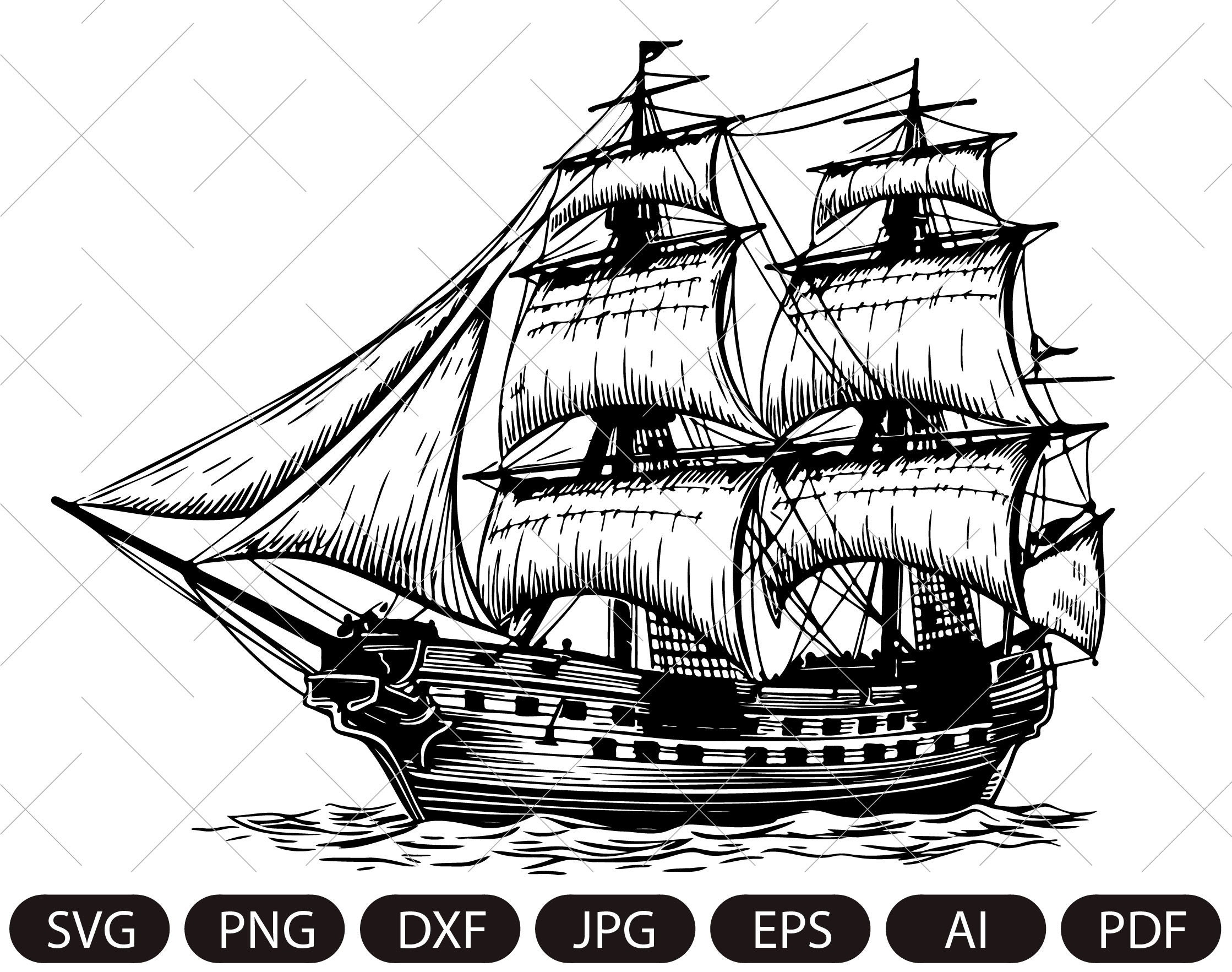 Pirate Ship Svg Ship Svg Sail Boat Svg Pirate Ship Clipart Etsy | The ...