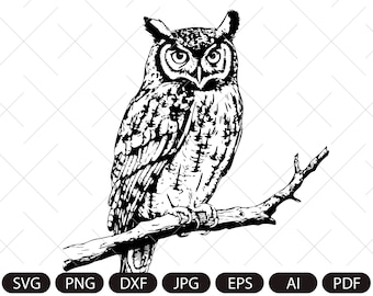 Owl Svg, Owl Clipart, Owl Png, Owl Head, Owl Cut Files , Owl Silhouette, Bird Silhouette