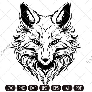 キツネの顔 svg / キツネの頭 svg / キツネ svg / キツネのマスコット svg / キツネの印刷可能 / 即時ダウンロード