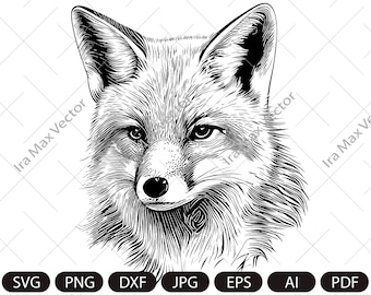 キツネの顔 svg / キツネの頭 svg / キツネ svg / キツネのマスコット svg / キツネの印刷可能 / 即時ダウンロード