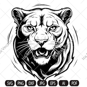 Panther Face svg / Panther Head svg / Panther svg /  Panther Mascot svg /  Panther Head / Panther Printable / Panther logo/ INSTANT DOWNLOAD