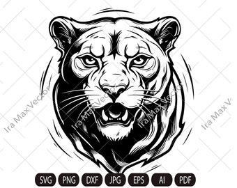 Panther Face svg / Panther Head svg / Panther svg /  Panther Mascot svg /  Panther Head / Panther Printable / Panther logo/ INSTANT DOWNLOAD