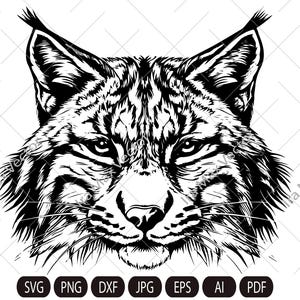 Lynx Svg, Lynx Clipart, Lynx Png, Lynx Head, Lynx Cut Files , Lynx Silhouette, Wild Cat Silhouette,Lynx printable