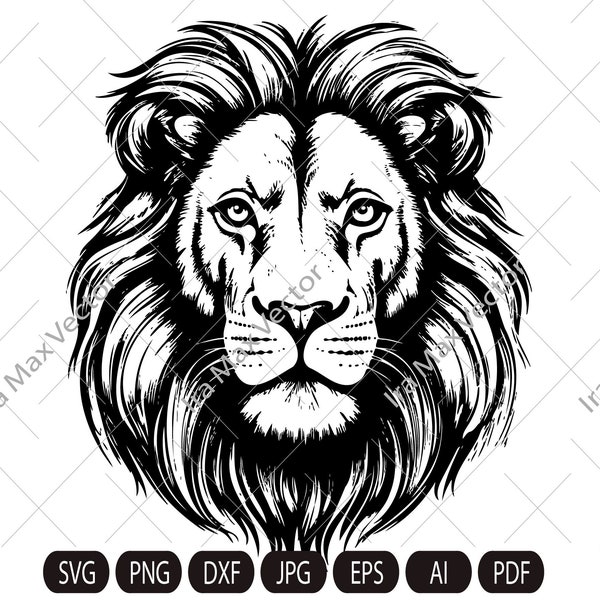 Lion Face svg, Lion Head svg , Lion svg , Lion King svg , Lions Mascot svg , Leo svg ,Lion Head ,Lion Printable, INSTANT DOWNLOAD