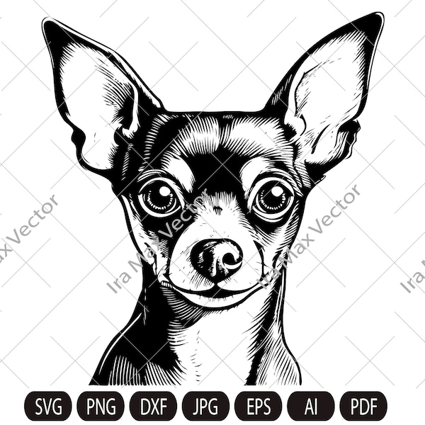 Toy Terrier svg, fichier Toy Terrier svg, conception de t-shirt imprimable Toy Terrier, tête de Toy terrier svg, visage de Toy terrier svg, impression Toy terrier