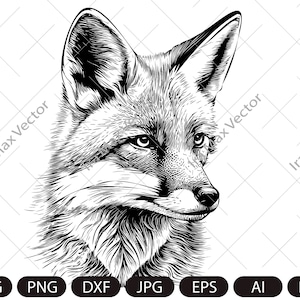 Fox svg /FOX Face svg / Fox Head svg / Fox Mascot svg / Fox Printable  /Fox detailed/ INSTANT DOWNLOAD