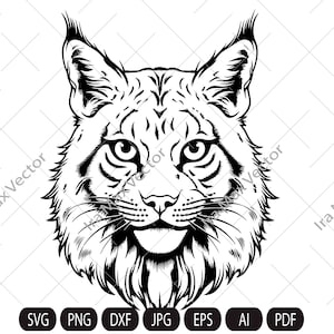 Lynx Svg, Lynx Clipart, Lynx Png, Lynx Head, Lynx Cut Files , Lynx Silhouette, Wild Cat Silhouette,Lynx printable