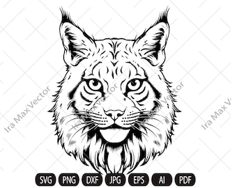 Lynx Svg, Lynx Clipart, Lynx Png, Lynx Head, Lynx Cut Files, Lynx Silhouette, Wild Cat Silhouette, Lynx printable